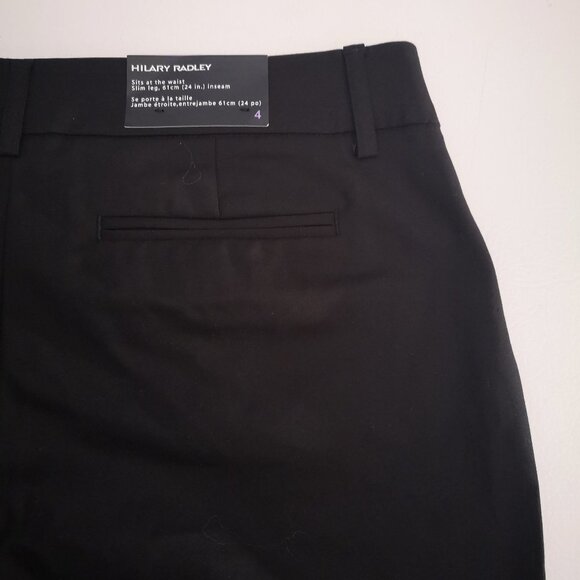NWT Hilary Radley Ladies Black Slim Leg Size 4 Ankle Length Pants - Picture 8 of 10